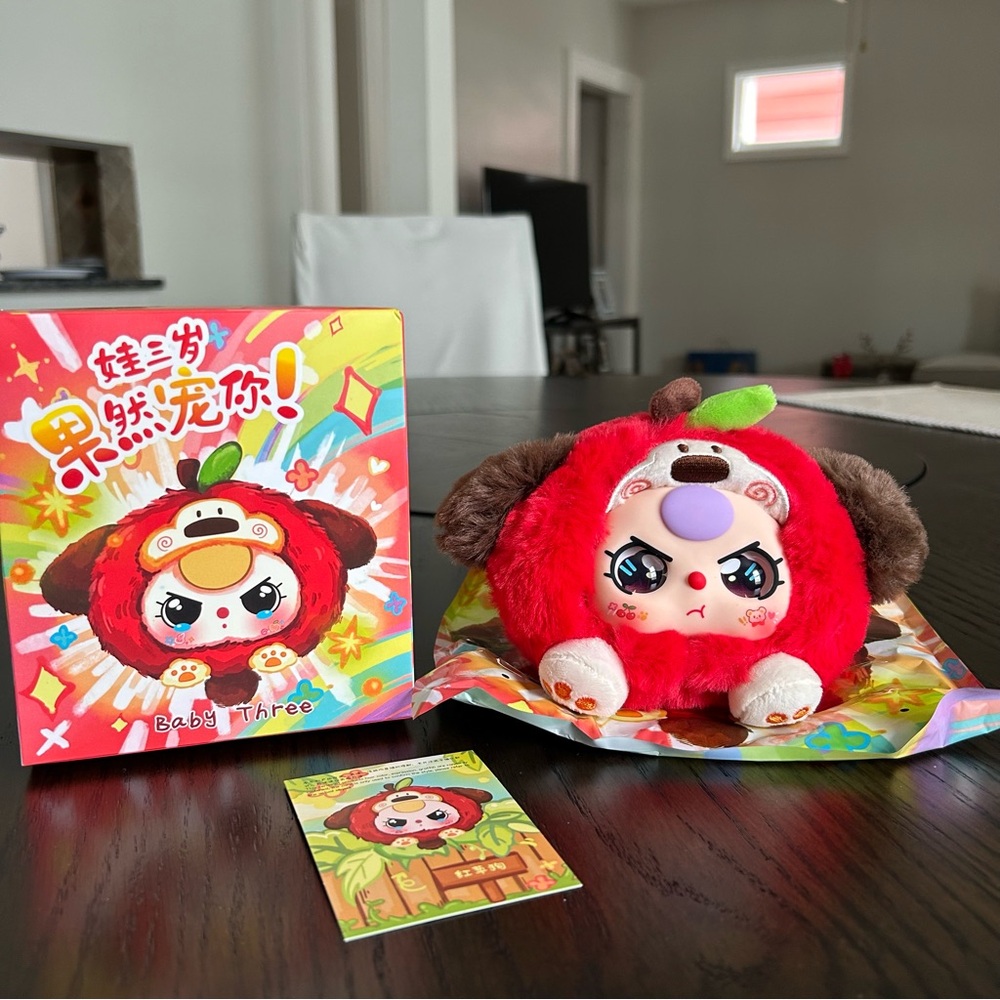 New Baby Three Really Love You Series - Apple Dog Plush Pendant Clip, Scented